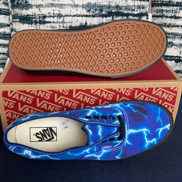 Vans Authentic Lightning Black/Blue MENS - Picture 4 of 16